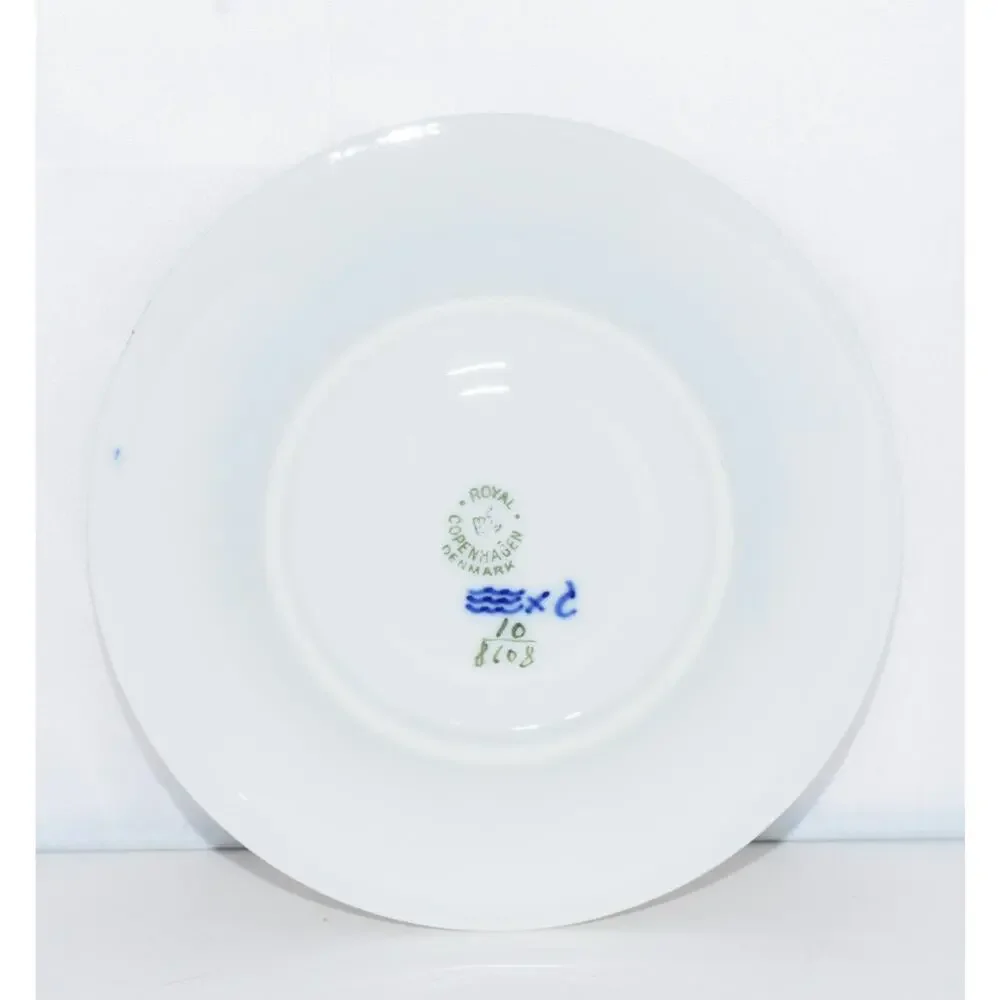 Royal Copenhagen Blue Flowers Angular Saucers for Bouillon Cup X-5 MINT 10/8608